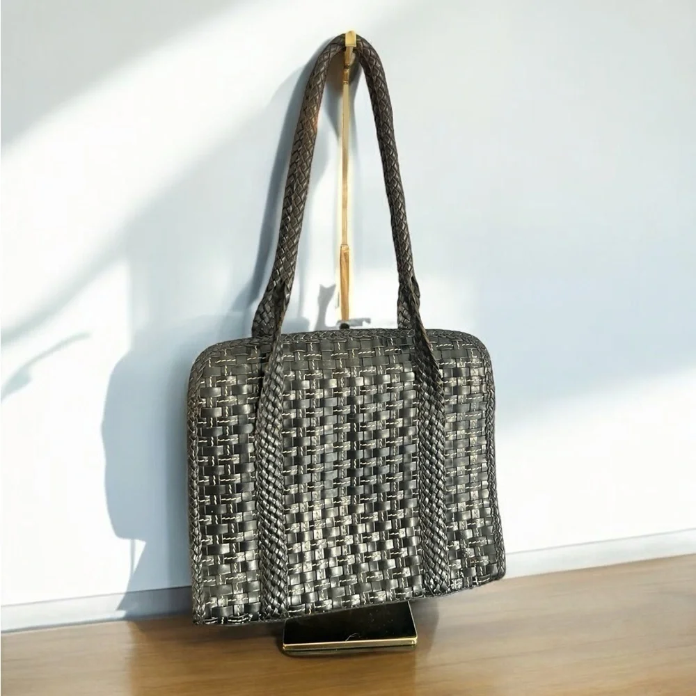 EUC ELLIOT LUCCA Leather Woven Shoulder Bag